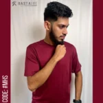 Premium Half Sleeve T-shirt - Maroon - Image 2