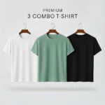 Premium Half-Sleeve T-Shirts - White, Mint, Black (3-Pack)
