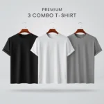 Premium Half-Sleeve T-Shirts - White, Black, Gray (3-Pack)