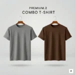 Premium Half-Sleeve T-Shirts - Gray, Coffee (Pack 2)