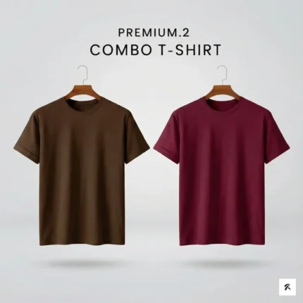 Premium Half-Sleeve T-Shirts - Coffee, Marron (Pack 2)