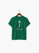 Print T-Shirt - Bottle Green