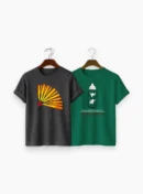 Print T-Shirt Combo Bottle Green & Gray