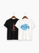 Print T-Shirt Combo White & Black