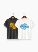 Print T-Shirt Combo White & Gray