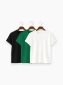 Premium Solid 3-Combo T-Shirts – White, Bottle Green, Black