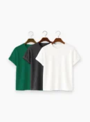 Premium Solid 3-Combo T-Shirts – White, Gray, Bottle Green