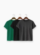 Premium Solid 3-Combo T-Shirts – Gray, Black, Bottle Green