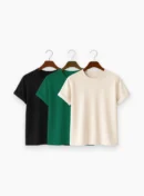 Premium Solid 3-Combo T-Shirts – Beige, Bottle Green, Black