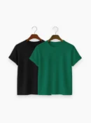 Premium Solid 2-Combo T-Shirts - Bottle Green, Black