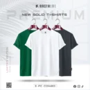 Premium Solid 3-Combo T-Shirts – White, Gray, Bottle Green