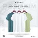 Premium Solid 3-Combo T-Shirts – White, Olive, Jungle Green