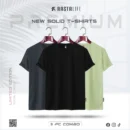 Premium Solid 3-Combo T-Shirts – Black, Olive, Gray